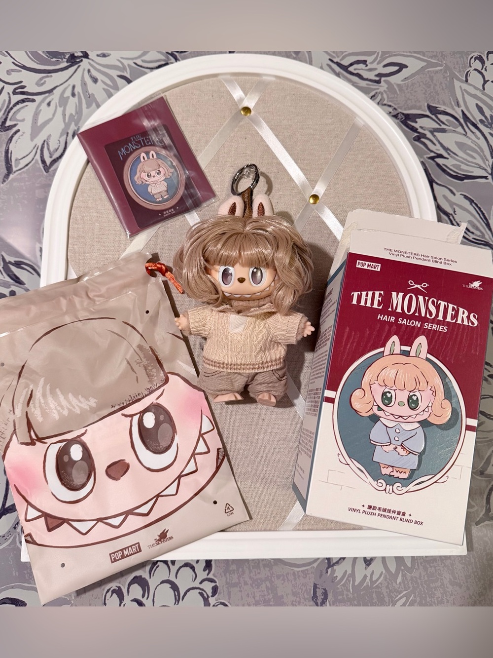 POP MART Labubu Hair Salon Blind Box Plush Pendant-Warm Oat